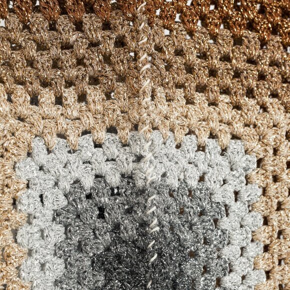 Rose Carmine Neutral-Tone Lurex Crochet Tank - Picture 5 of 8